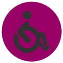 Casa accesible. Icono para discapacidad motora